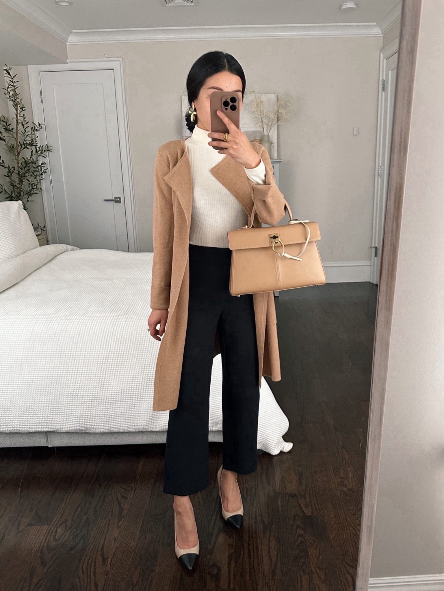 Sale alert: 40% off versatile J. Crew sweater blazer, a bestseller for several years straight!

• J.Crew Juliette cardigan in camel xxs - this is a great longtime staple for those who like this mid length. 

• Madewell mockneck top xxs. These are on the lightweight thinner side but I love them for layering and have multiple colors 

• Ann Taylor pants 00p old version, linked the updated Kate version and another tampered leg belted pair I own and would recommend!

• old BR shoes. Linked similar heels 

• Sezane earrings 

• Cafune bag (not linkable)

Sub in wide crop denim for the same look but a little more casual. Linked one of my favorite options in a smooth dark wash that can be work appropriate depending on your office dress code!

#LTKsalealert #LTKworkwear

#LTKWorkwear #LTKSeasonal #LTKFindsUnder100