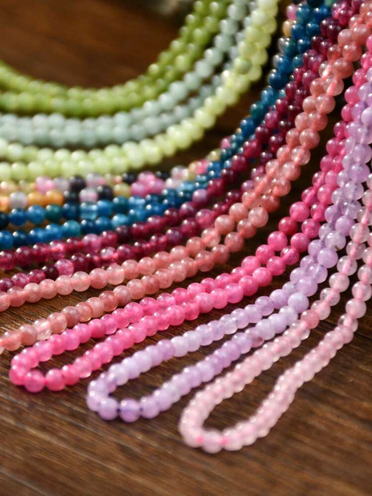 Elegant Natural Stone Beaded Necklace, Handmade Pink Quartz & Strawberry Quartz Beads Necklace, C... | SHEIN