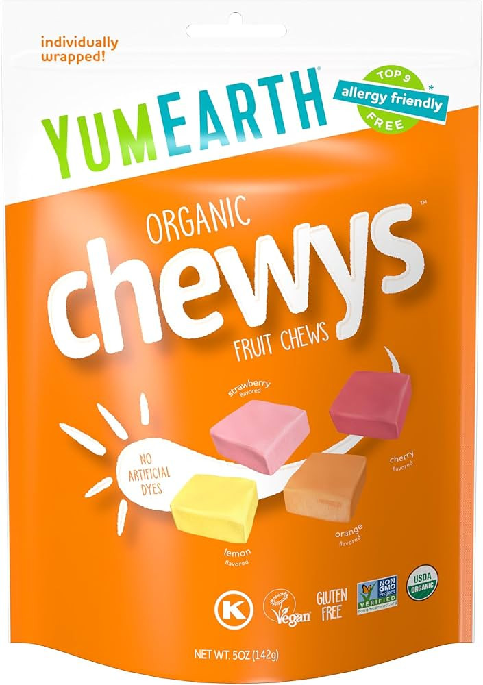 YumEarth Organic Fruit Chews - Fruit Flavored Candy Chews, No Dye, Allergy Friendly, Gluten Free,... | Amazon (US)