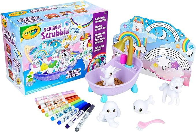 Crayola Scribble Scrubbie Peculiar Pets, Pet Care Toy, Includes Working Tub & Washable Markers, H... | Amazon (US)