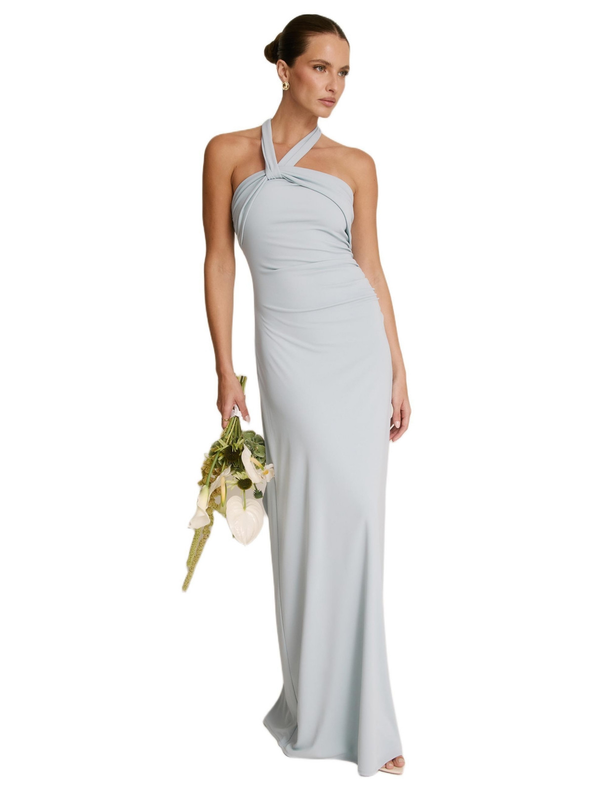 Six Stories Women's Halter Neck Stretch Bridesmaid Dress - Pale blue | Macy's