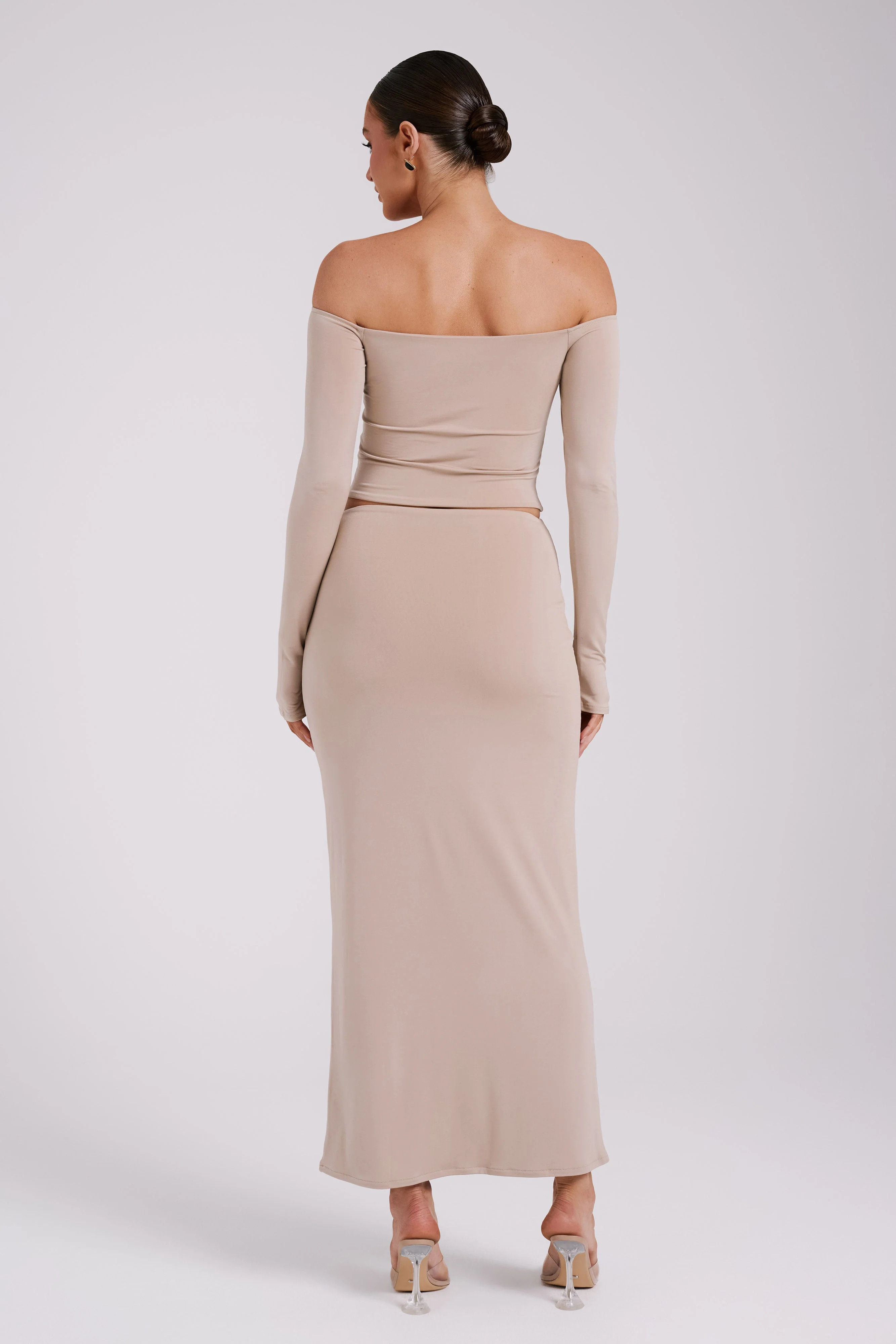 Ceri Maxi Twist Skirt - Taupe | MESHKI US