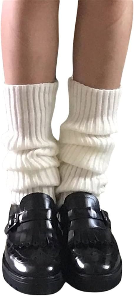 Women Girls Japanese Lolita Leg Warmers Harajuku Gothic Knit Long Socks Winter Goth Boot Gaiters ... | Amazon (US)