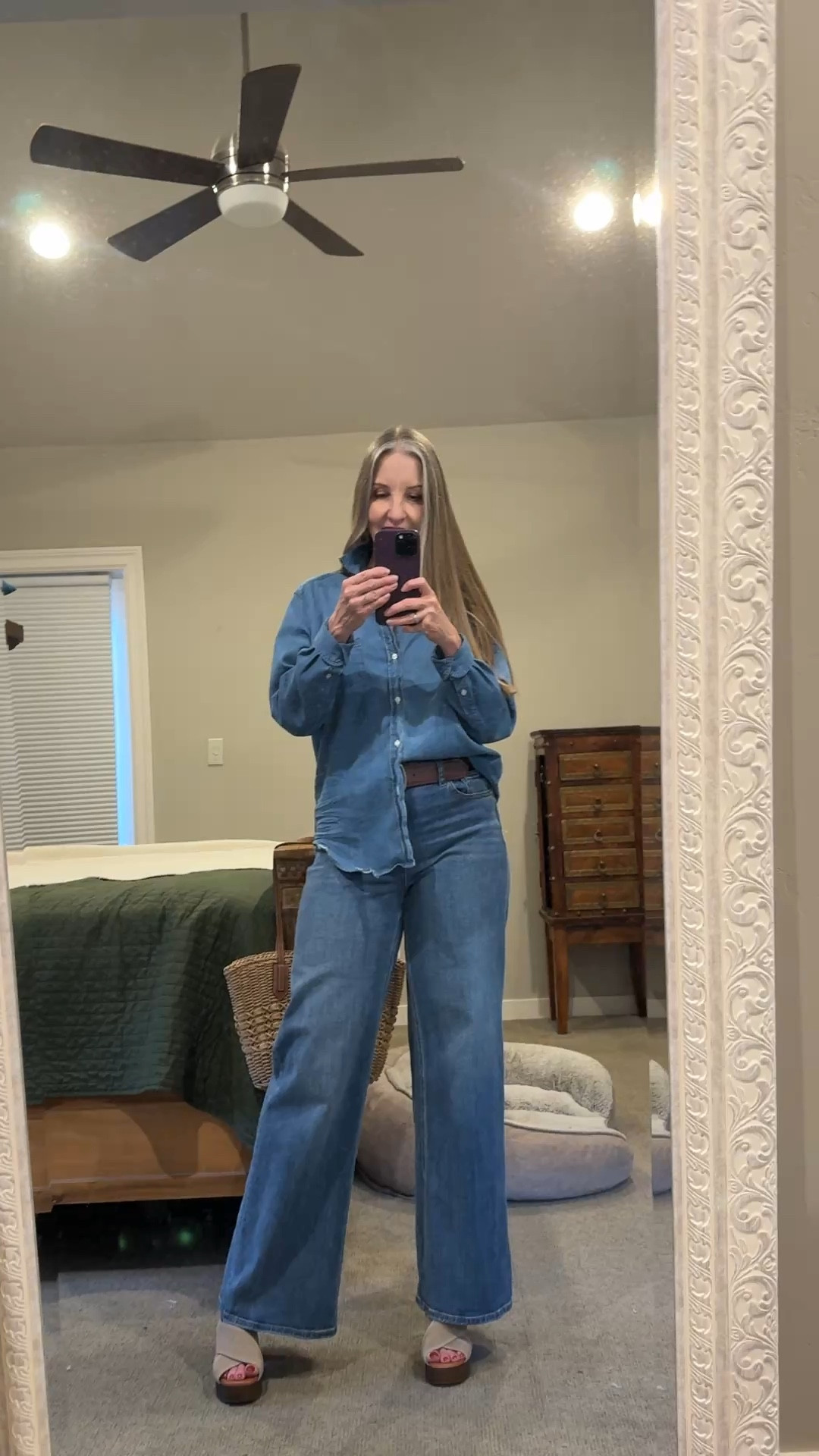 Feeling cute in double denim! All things true to size. #midsizestyle #size10 #styleover40 #styleover50 #casualootd 

#LTKOver40 #LTKMidsize #LTKgrwm