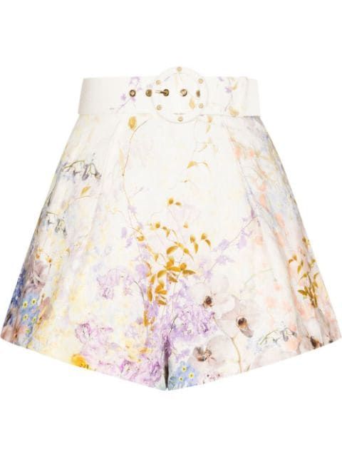 floral-print belted shorts | Farfetch Global