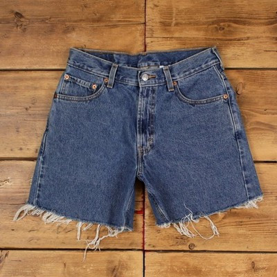 Vintage Levi's Denim Shorts 29 Levis 550 Raw Hem Jorts Womens Stonewash Blue | eBay UK