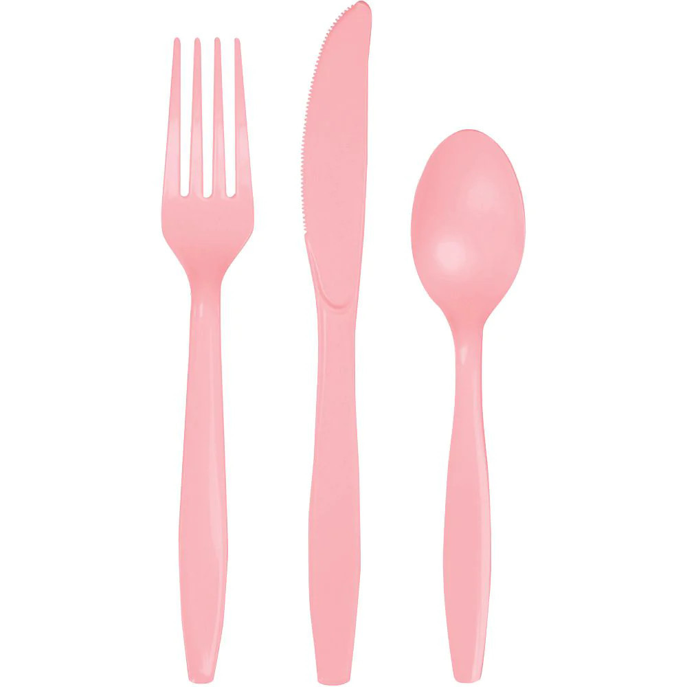 Classic Pink Plastic Flatware | Jollity & CO.