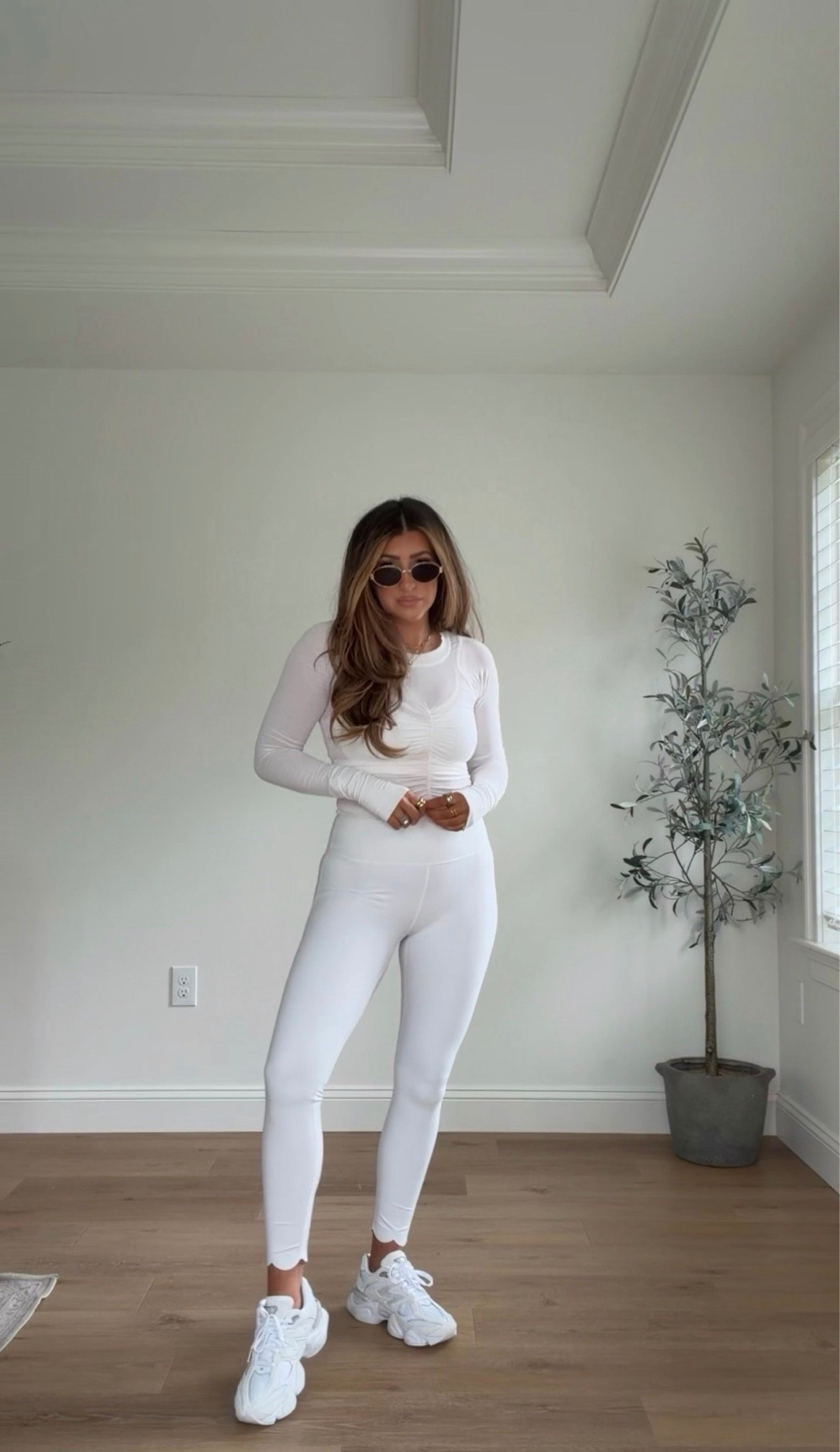 Chic white workout outfit. Not see through! Wearing tts! Small top med bottoms

#LTKSeasonal #LTKActive