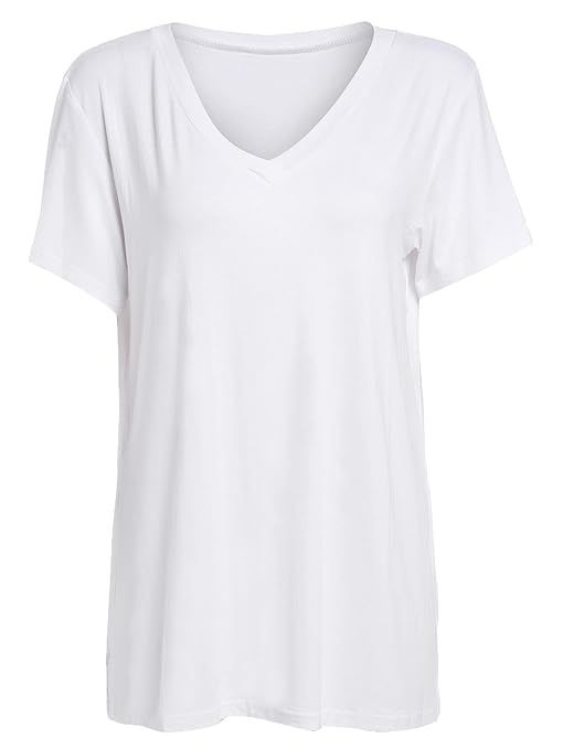 Floerns Women's V Neck Short Sleeve Casual T-Shirt | Amazon (US)