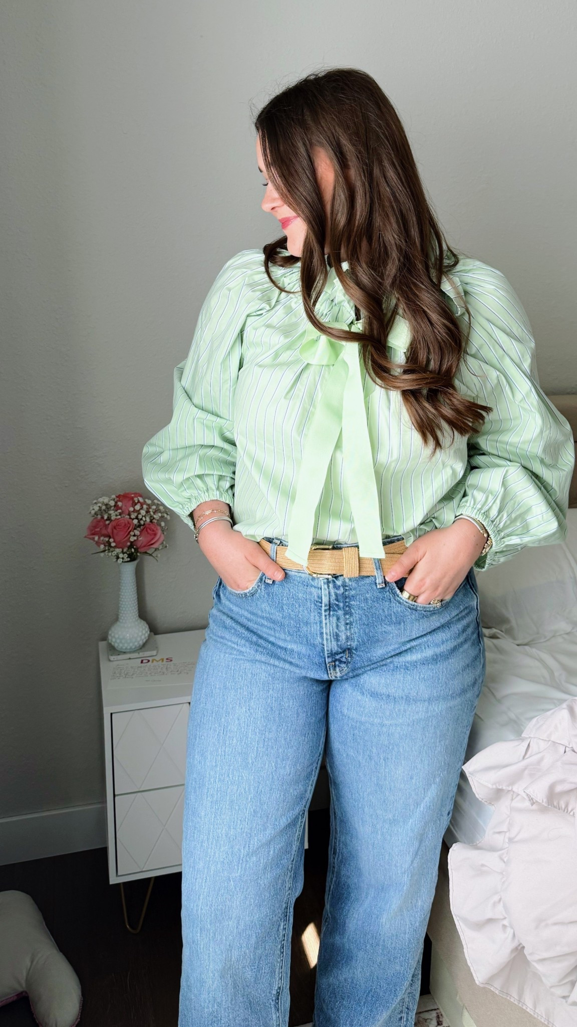 OBSESSED with these finds!! 
I sized down in this blouse! 


#LTKSeasonal #LTKootd #LTKMidsize