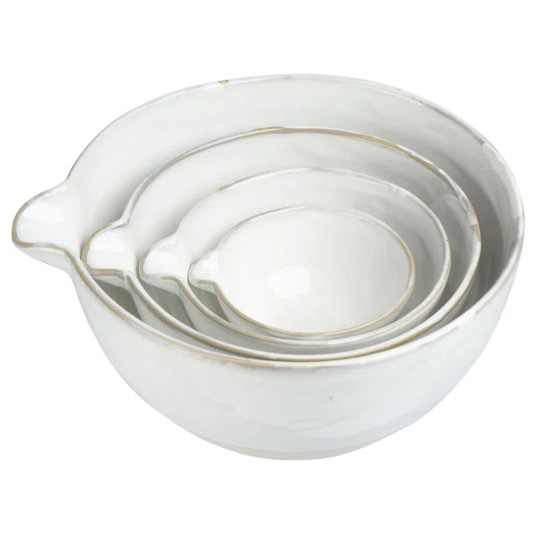 Stoneware White Batter Bowls (Set Of 4) | Wayfair North America