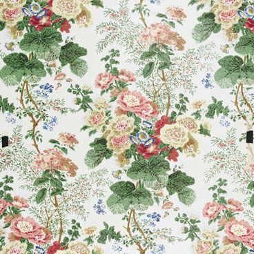 Lee Jofa Hollyhock Hdb White/Coral Fabric | DecoratorsBest | DecoratorsBest