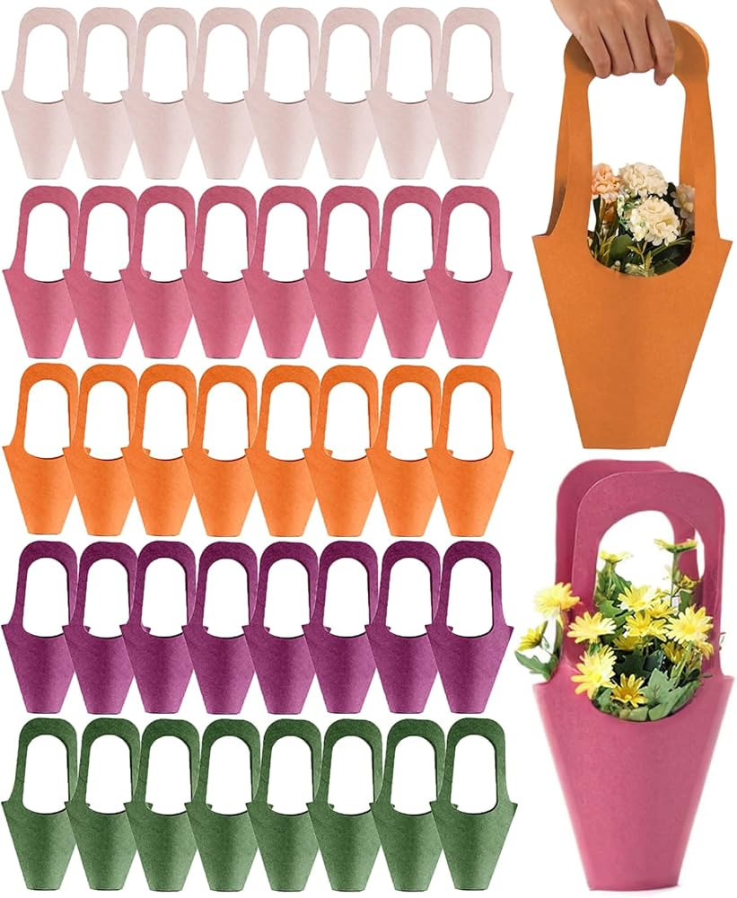 Tergy 40Packs Kraft Paper Flowers Gift Bags Hanging Bouquet Wrapping Bags for Home Decoration (14... | Amazon (US)