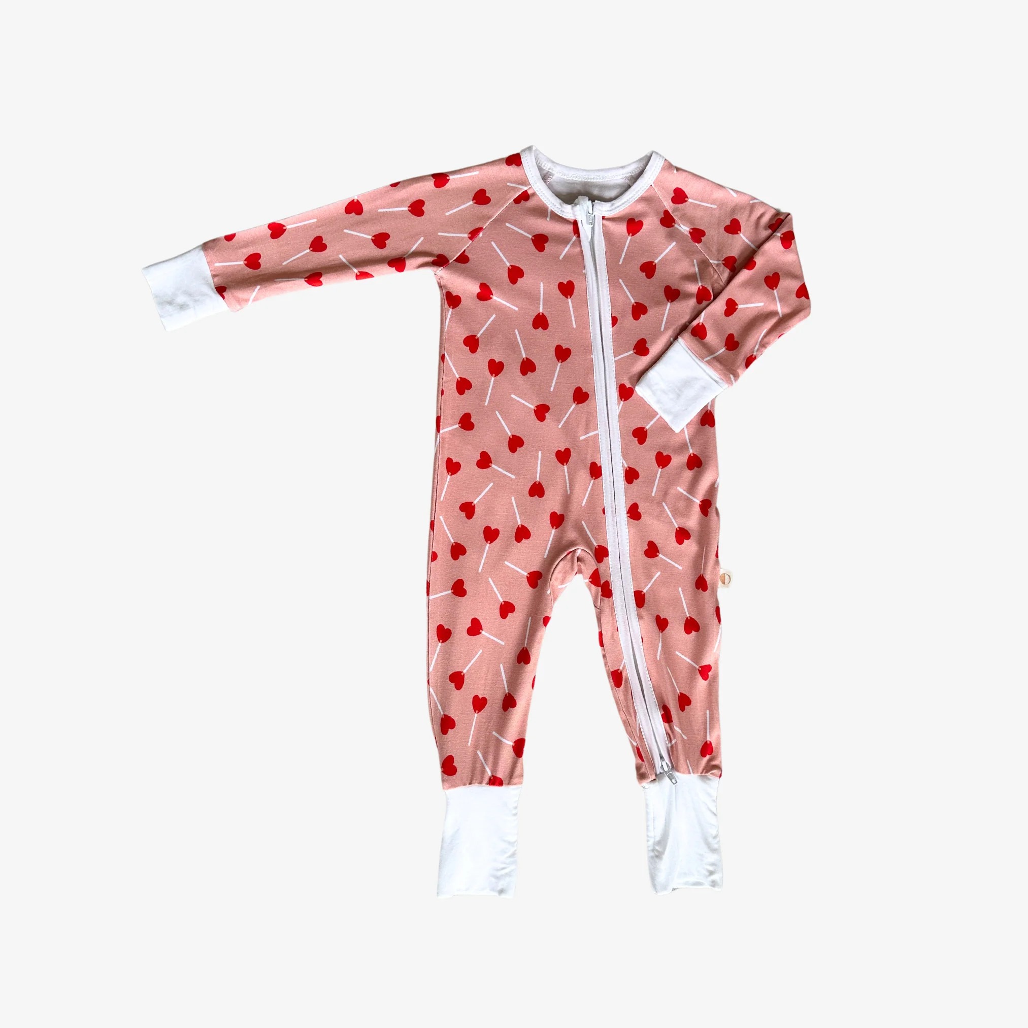 Zippered Romper in Sweetheart - Red | Ollie's Day
