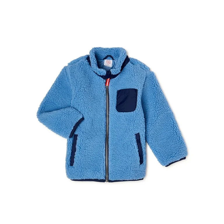 Wonder Nation Baby & Toddler Boys or Girls Sherpa Jacket, Sizes 0M-5T - Walmart.com | Walmart (US)