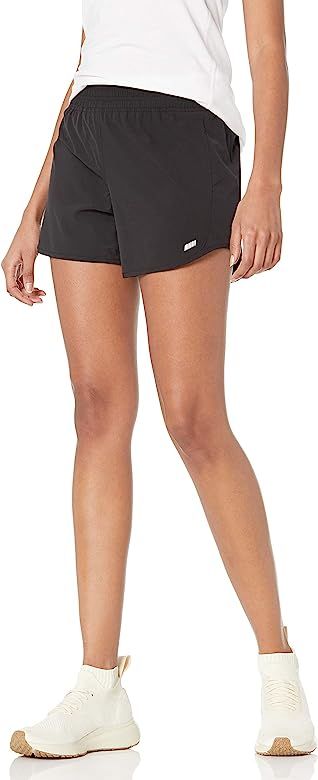 Amazon.com: Amazon Essentials Women's 4" Stretch Woven Running Short, Black, Small : Clothing, Sh... | Amazon (US)