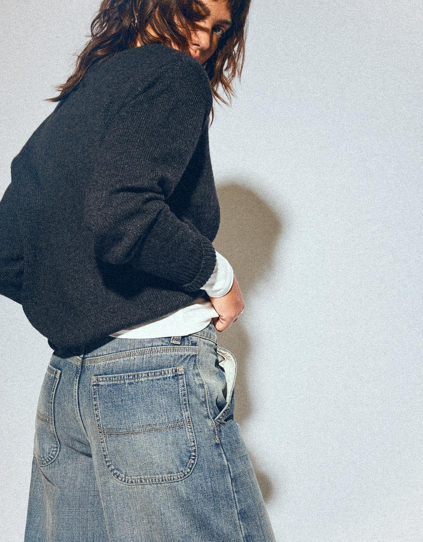 Balloon fit baggy jeans - Trousers - Women | Bershka GB