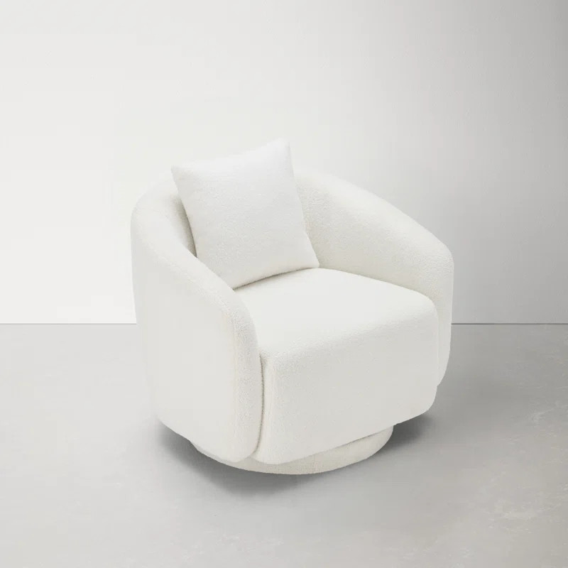 Bashar 28.5" W Upholstered Swivel Barrel Chair | Wayfair North America