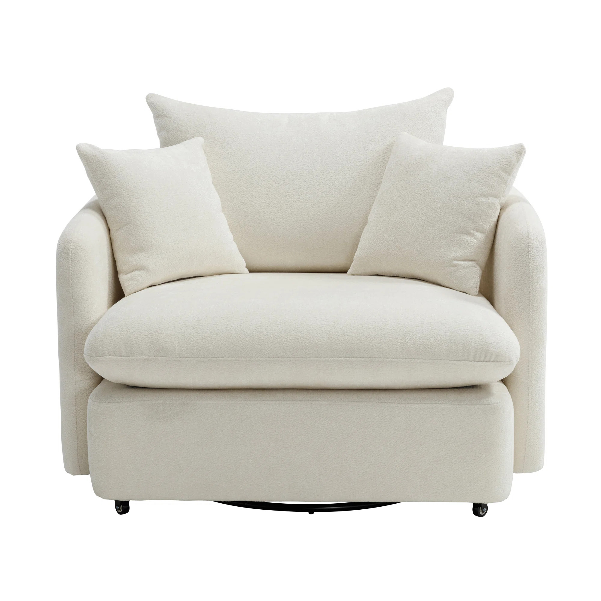 Modern 46.1" Swivel Chair Oversized Single Sofa Armchairs With 3 Pillows | Wayfair North America