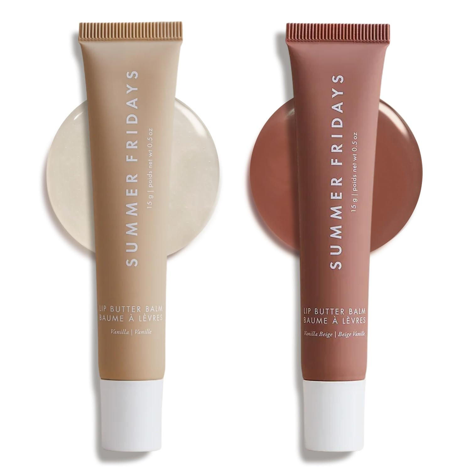 Summer Fridays Tinted Lip Butter Balm Gift Set - Conditioning Vegan Lip Balm for Instant Moisture, Shine & Hydration - Softening & Soothing Skincare - Vanilla & Vanilla Beige (2 Count) | Amazon (US)