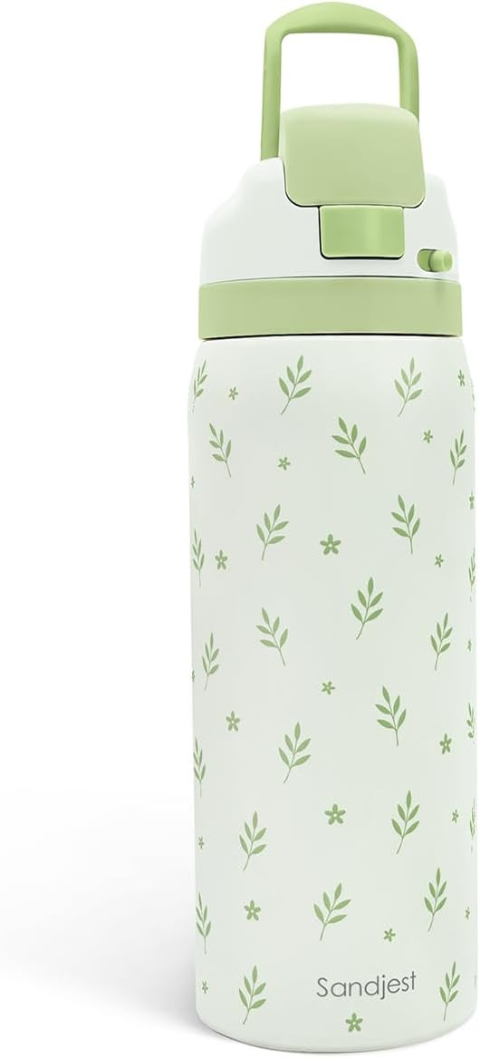 Botanical Insulated Stainless Steel Water Bottle with Straw for Sports and Travel, 32oz, Gifts fo... | Amazon (US)