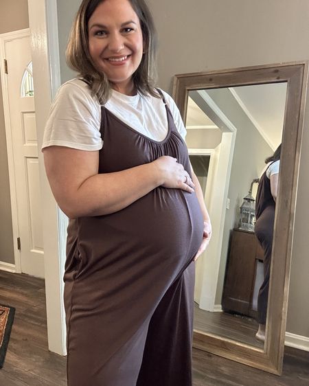 Soft overalls 
Amazon jumpsuit 
Maternity bump friendly 
31 weeks pregnant
Curvy pregnancy 

#LTKfindsunder50 #LTKmidsize #LTKbump