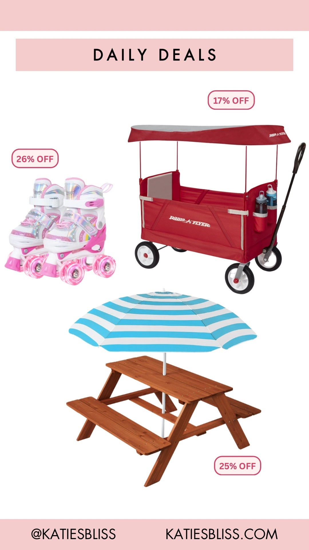 Daily deals ✨

Walmart. Deal. Sale. Markdown. Rollback. Kids. Outdoor. Toy. Picnic table. Wagon. 



#LTKKids #LTKSaleAlert