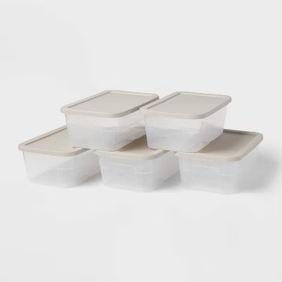 6qt 5pk Storage Tubs Gray - Room Essentials™ | Target