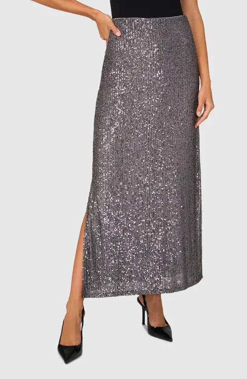halogen(r) Sequin Maxi Skirt in Smocked Pearl Grey at Nordstrom, Size X-Small | Nordstrom