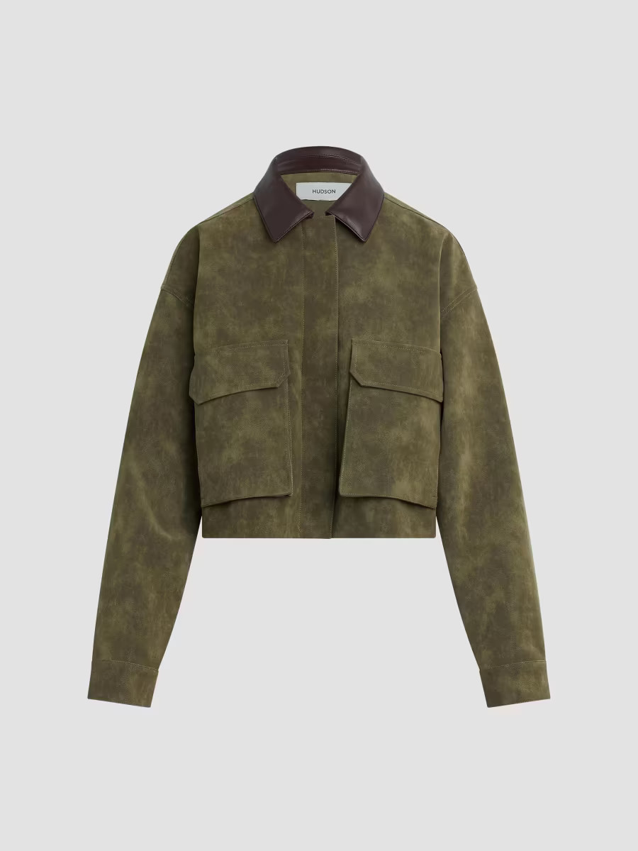 Hudson Jeans Women's Faux Suede Chore Jacket - Army Green - Size Medium | Saks Fifth Avenue