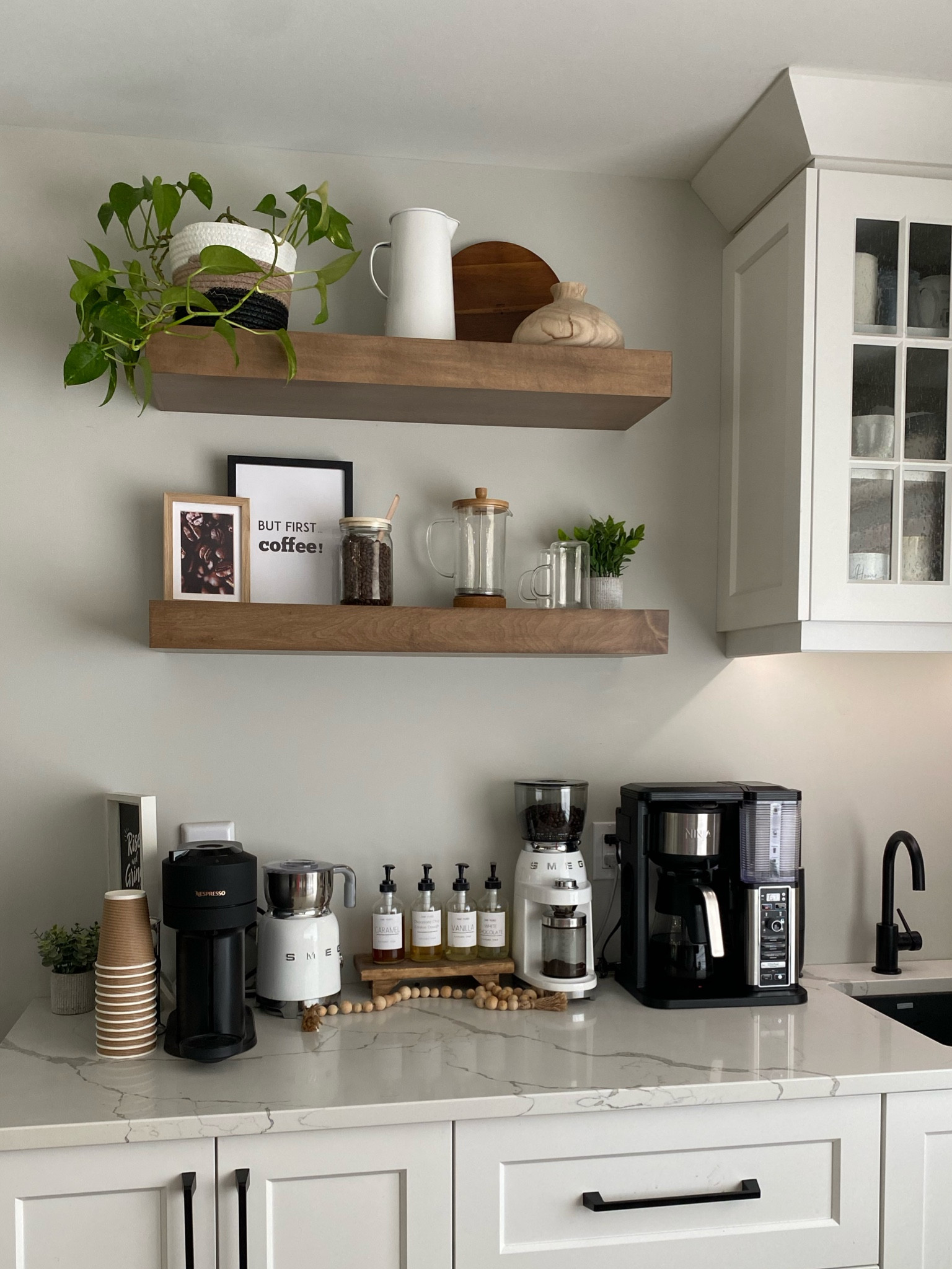 At home coffee station set up. Coffee bar in kitchen. Modern kitchen renovation. Kitchen design 

#LTKhome #LTKFind #LTKGiftGuide