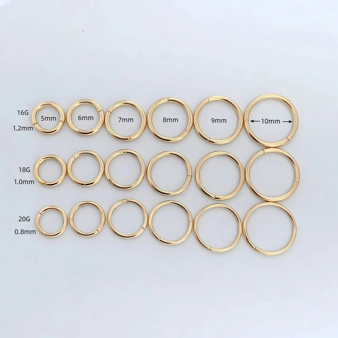 14K Solid Gold Hinged Clicker Hoops Huggie Hoops Cartilage Earrings Earlobe Helix Conch Hoops Gol... | Etsy (US)