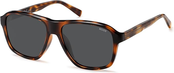 SOJOS Tangle Free Retro Polarized Aviator Sunglasses for Women Men,X-Large | Ultra Light & Flexib... | Amazon (US)
