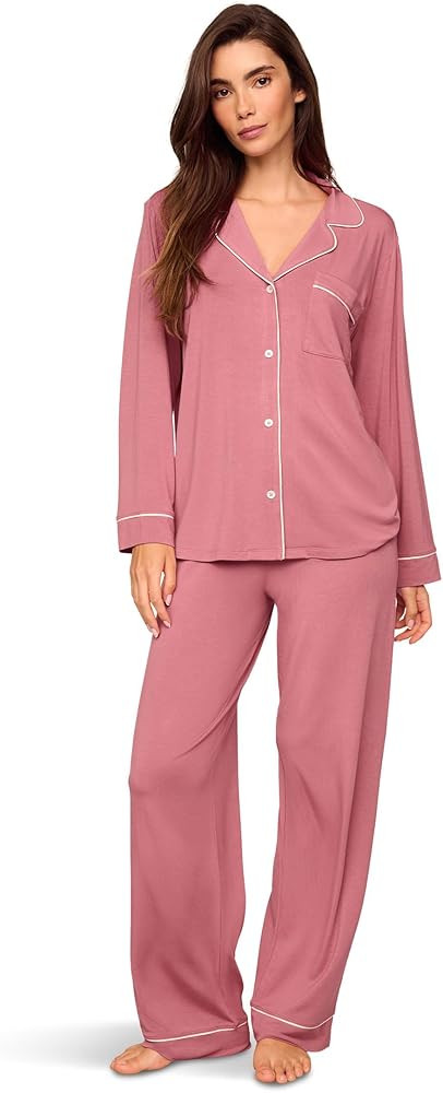 Eberjey Gisele Classic Women's Pajama Set | Long Sleeve Shirt + Long Pants | Amazon (US)