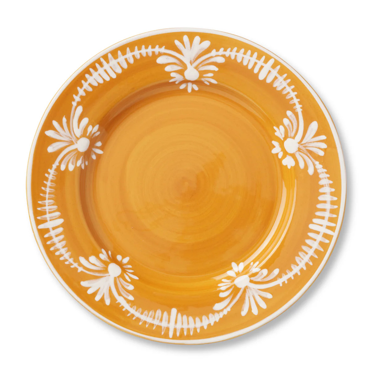 Dinner Plate With White Floral Trim in Marigold | Over The Moon