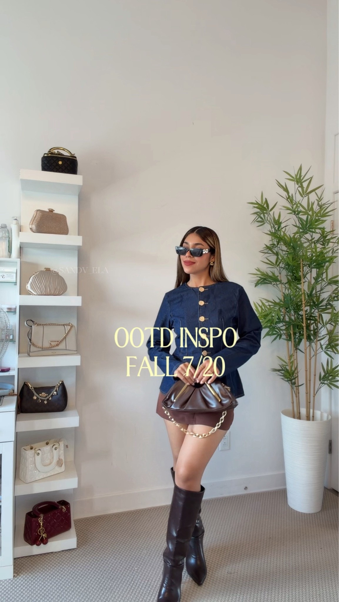 OOTD inspo fall estoy usando talla S en top y falda.. peso 64kg y mido 1.60 cm