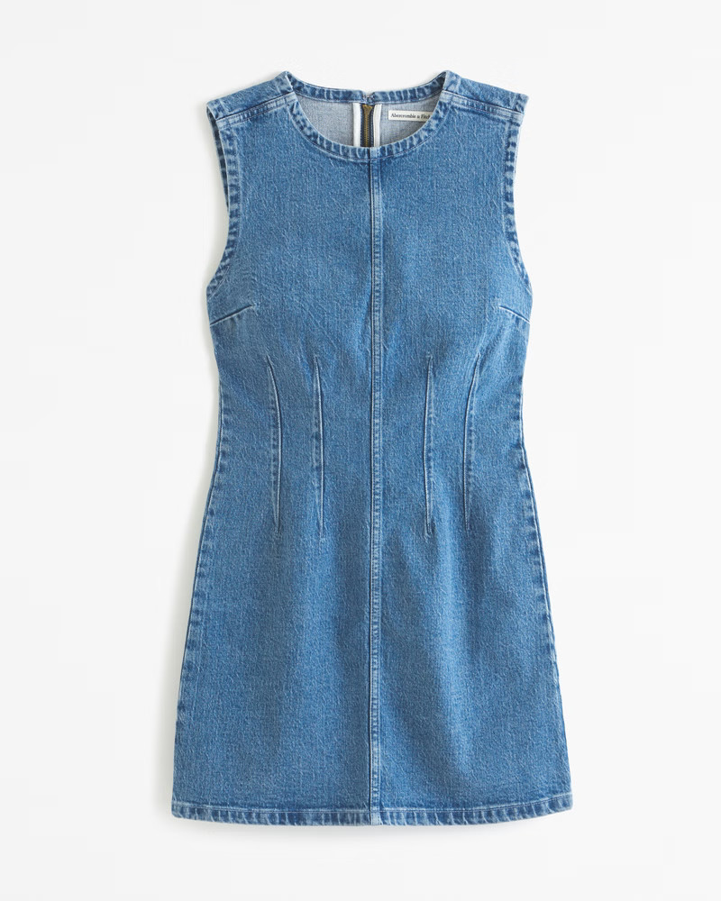 Shell Denim Mini Dress | Abercrombie & Fitch (US)