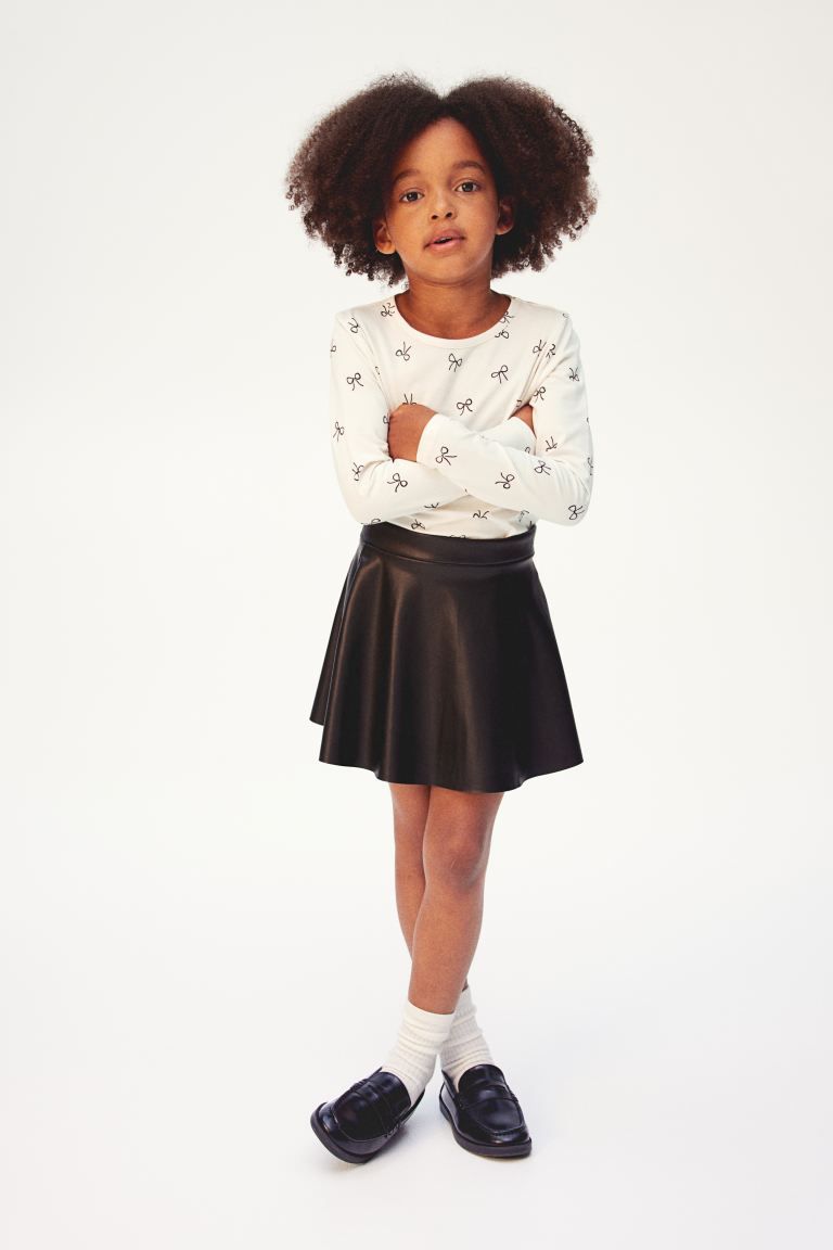 Zoe Shirt - Round Neck - Long sleeve - Natural white/bows - Kids | H&M US | H&M (US + CA)