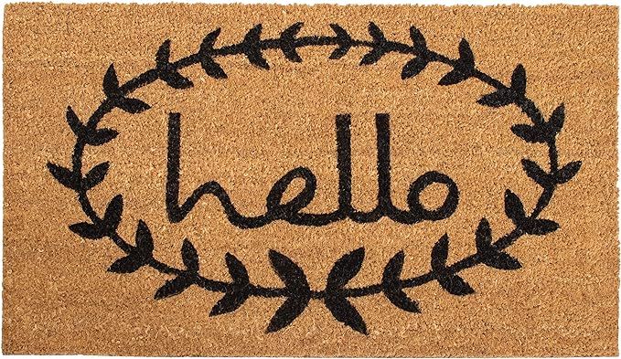 Calloway Mills 121811729 Calico Hello Doormat, 17" x 29", Natural/Black | Amazon (US)