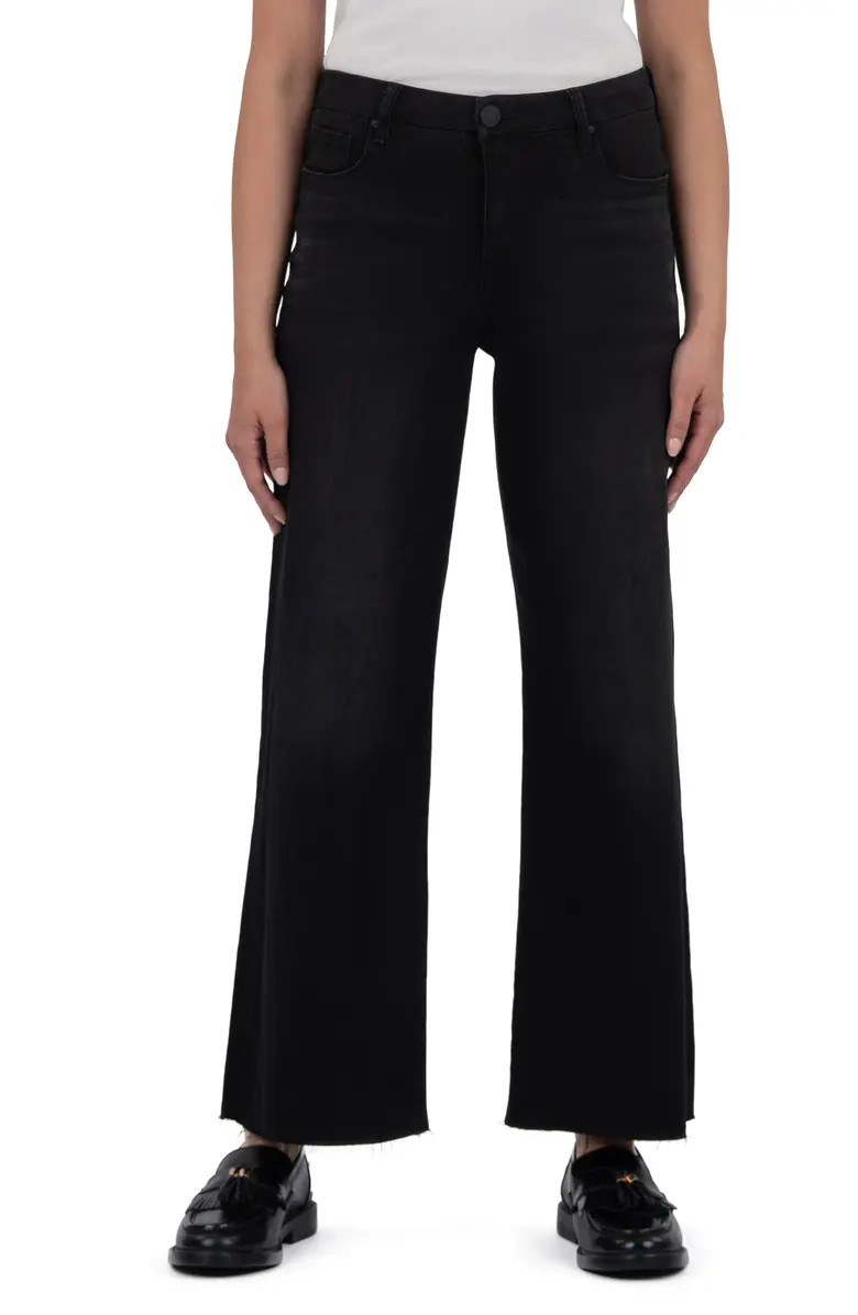 Meg High Waist Raw Hem Wide Leg Jeans | Nordstrom