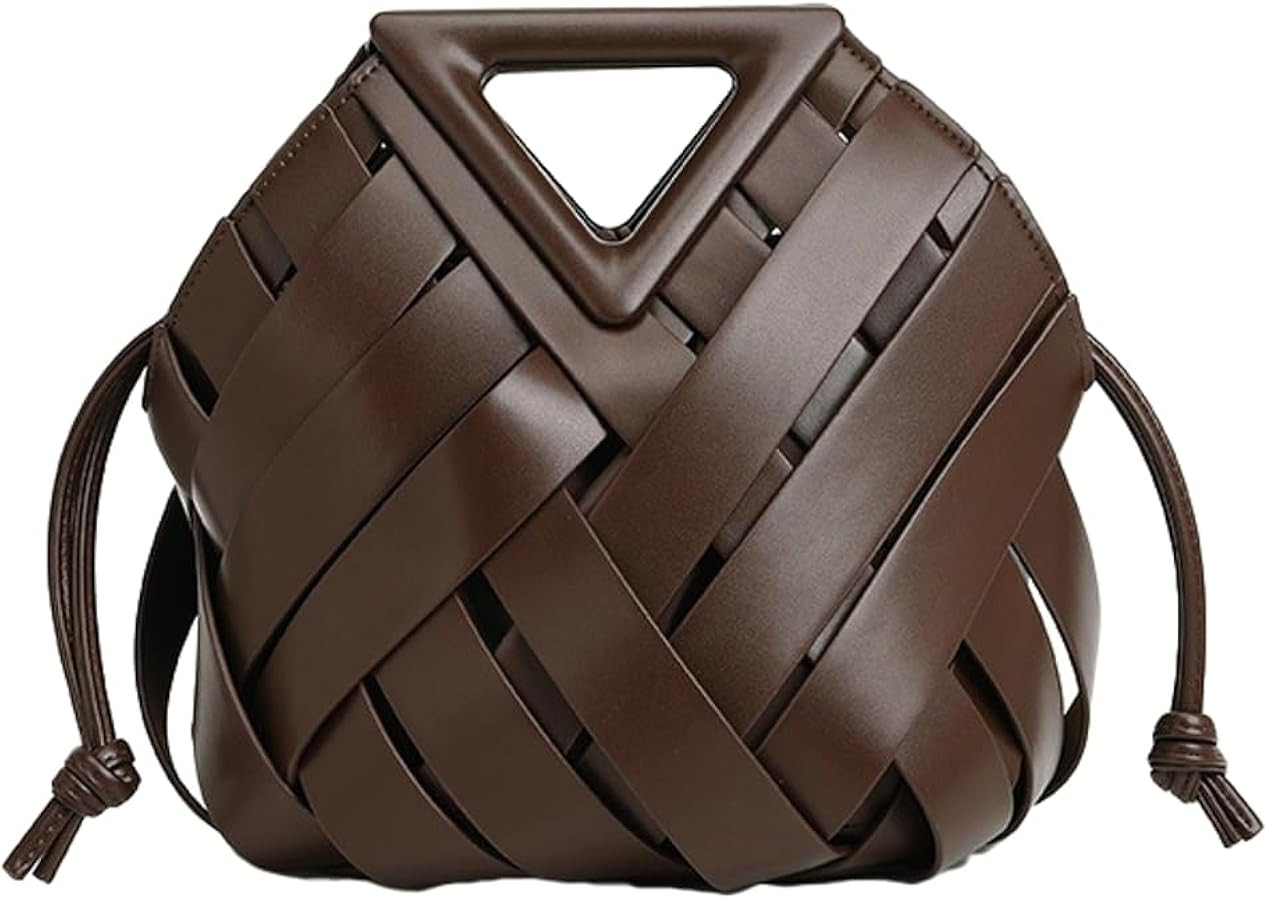 Vegan Leather Clutch Purses for Women Woven Small Crossbody Shoulder Bag Cute Top Handle Handbags... | Amazon (US)