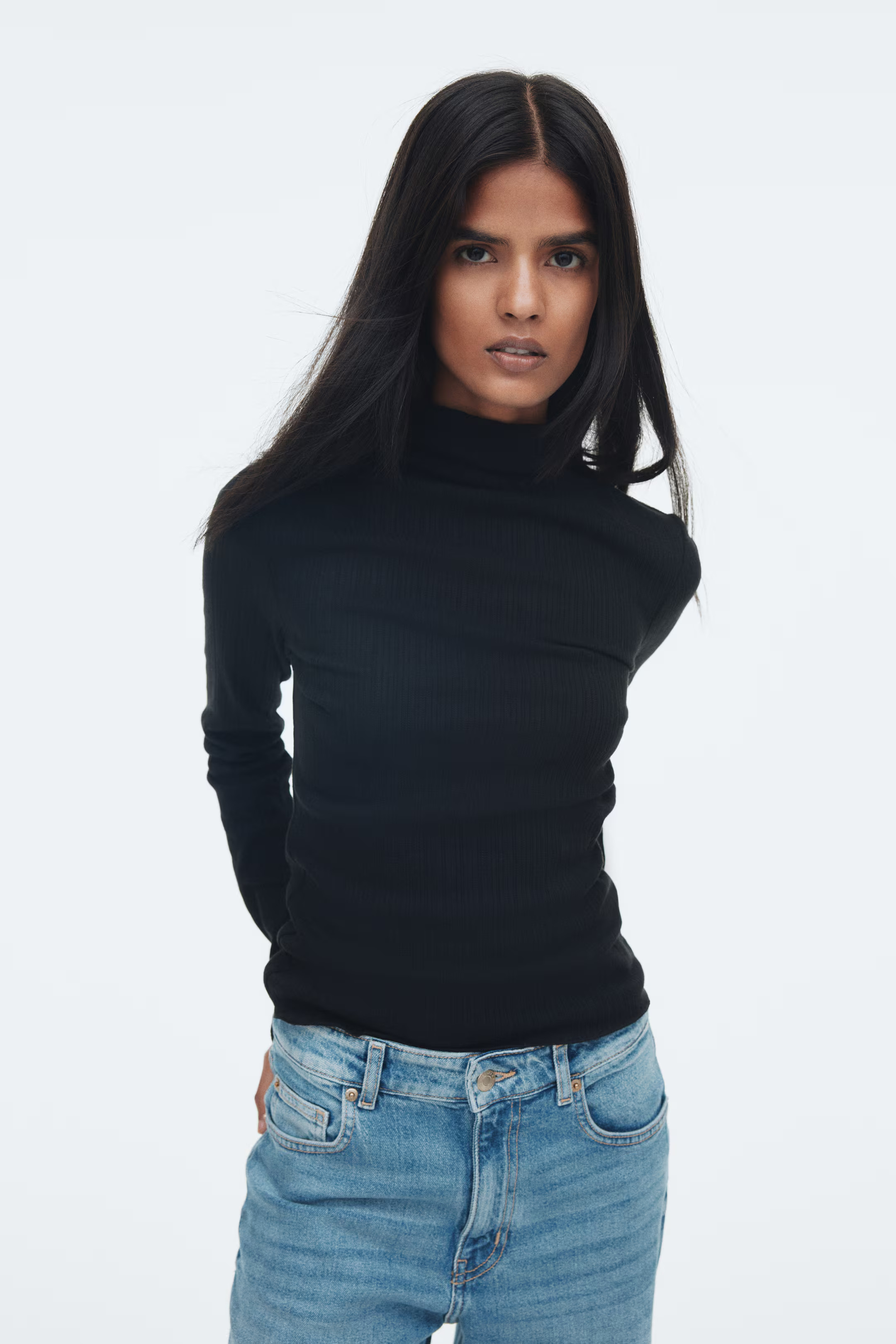 Ribbed Mock Turtleneck Top | H&M (US + CA)