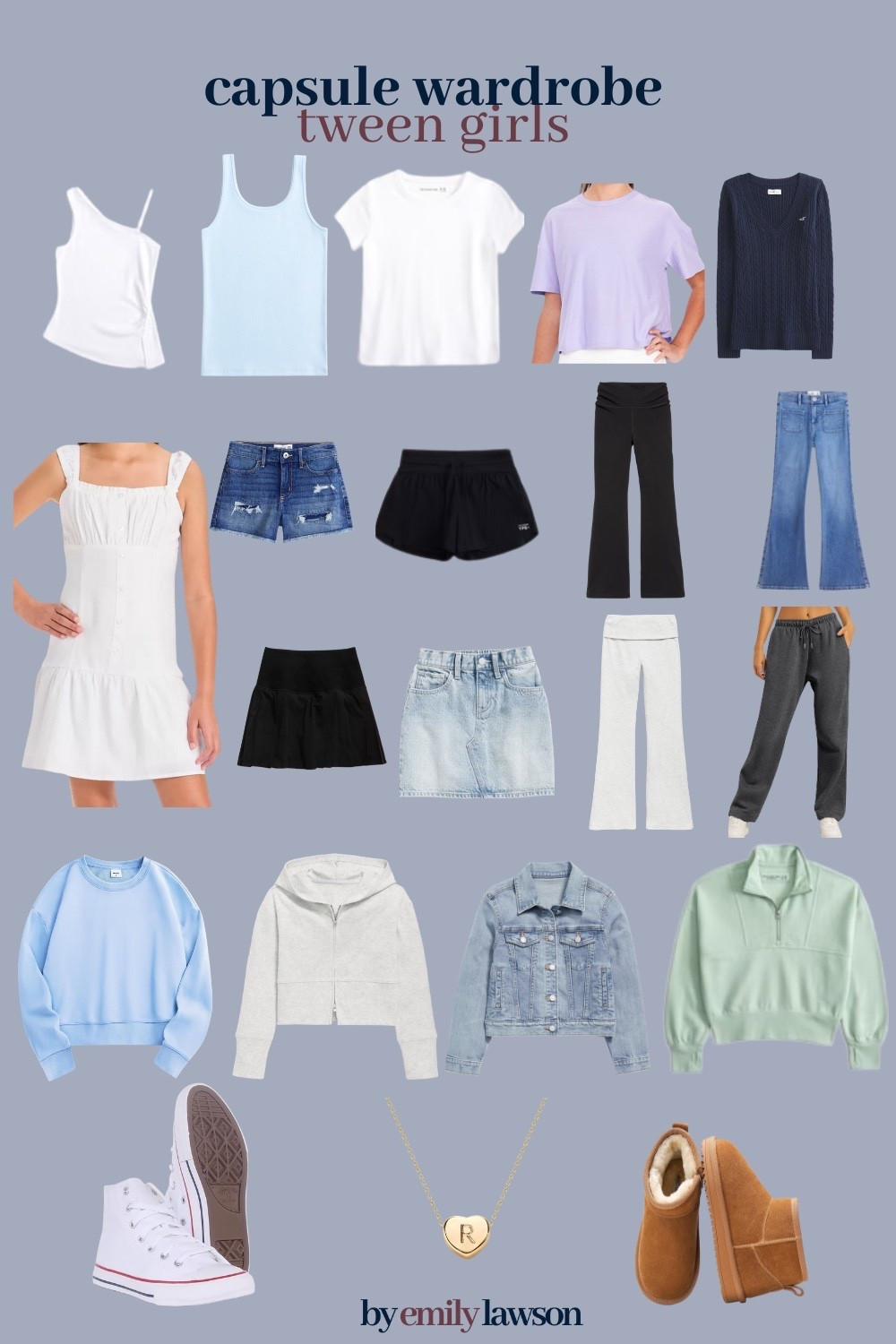 7/23/25 tween girls back to school clothes 
Trying to teach my daughter to build a capsule wardrobe so that she can build multiple outfits using a handful of basics 

#LTKFindsUnder50 #LTKKids