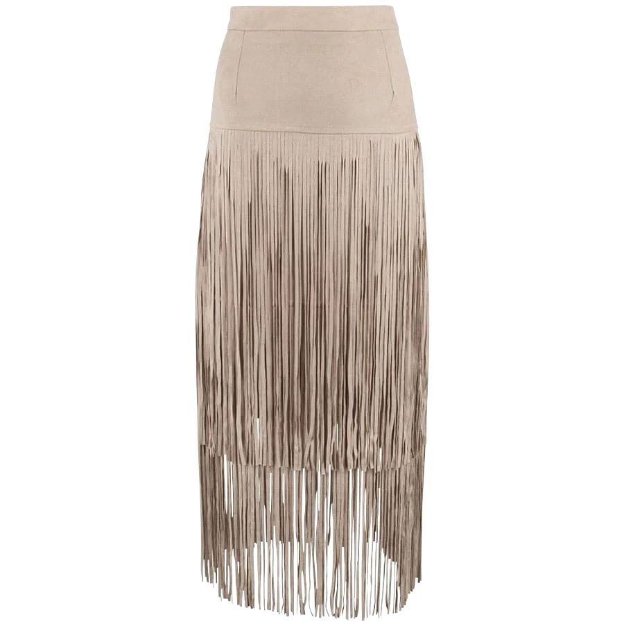 Adore Faux Suede Long Fringe Western Skirt | Pinto Ranch | Pinto Ranch