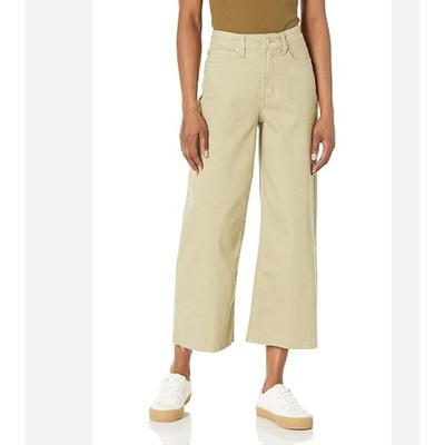 Oat New York Jeans Womens Size 26 Wide Leg Khaki Tan High Rise Crop Raw Hem  | eBay | eBay US