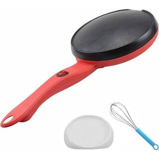 8-Piece Red & Black Nonstick Electric Crepe Maker Set with Auto Temp, Egg Beater & Batter Pot | The Home Depot