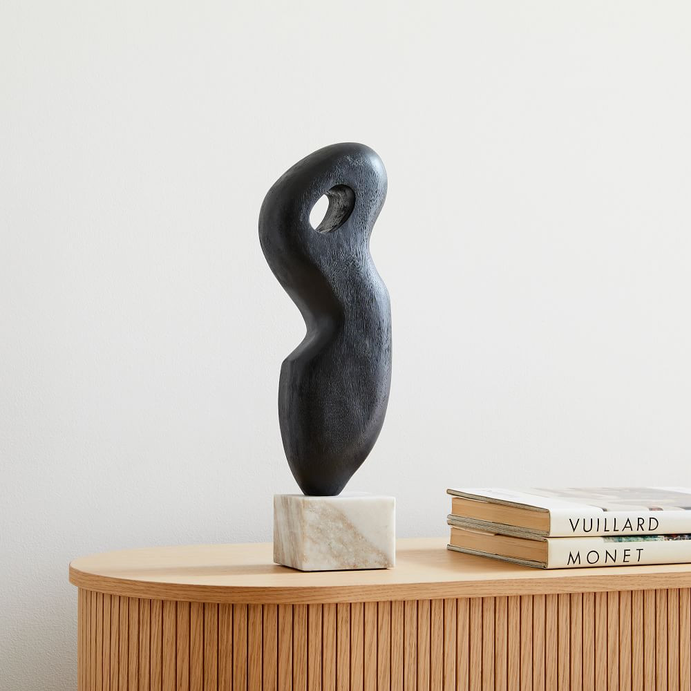 Alba Wood Sculptural Objects, Object, Blackened, Mixed Materials, Extra Large | West Elm (US)