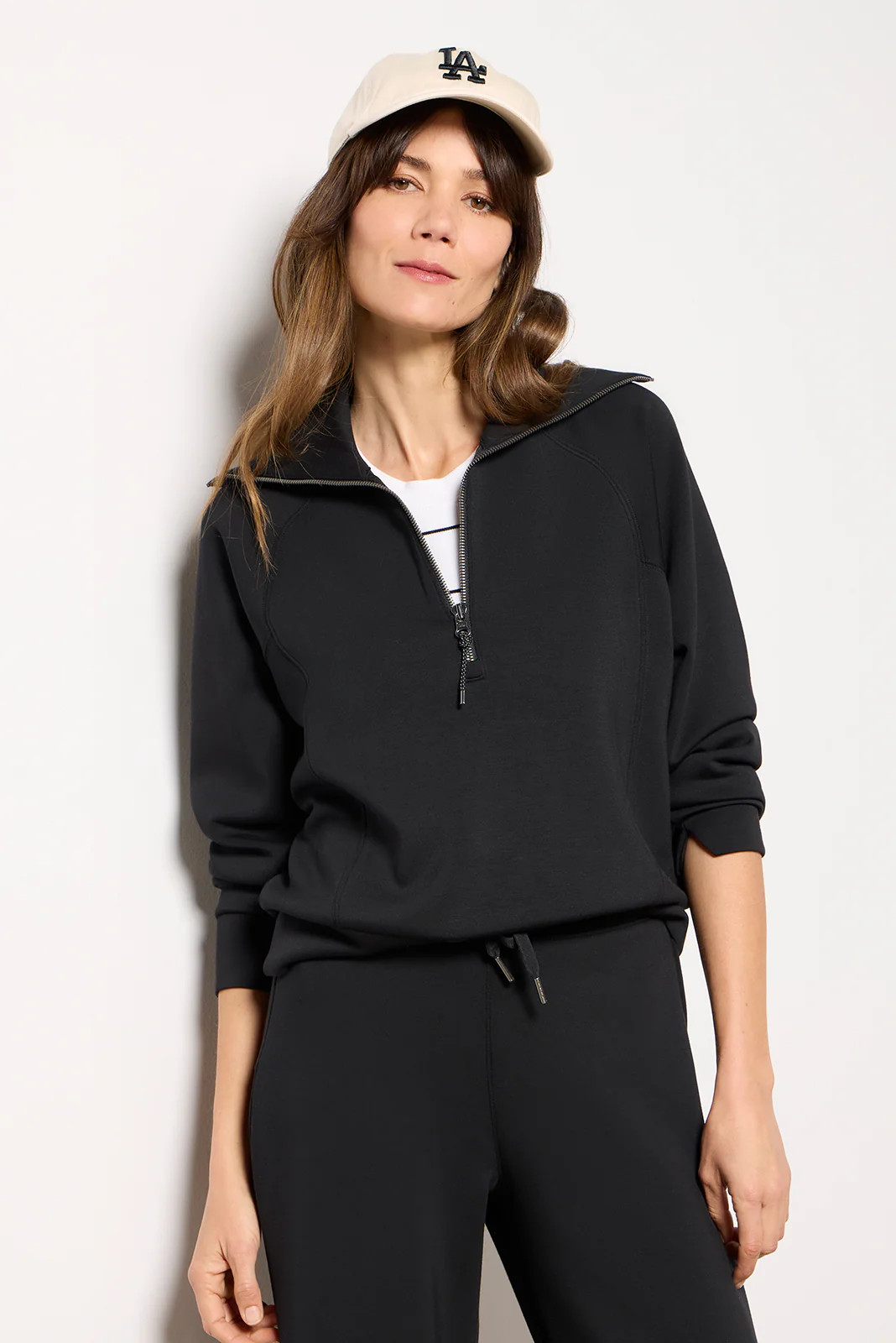SPANX Women's AirEssentials Half Zip Top, Size Small, Black | Evereve