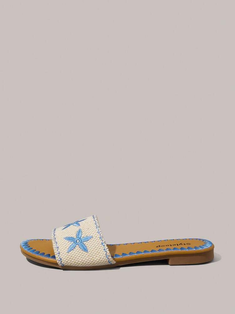 Styleloop Women's Flat Sandals, Boho Style, Retro American, Bohemian, Western, Music Festival, Party, Beach, Vacation For Christmas | SHEIN