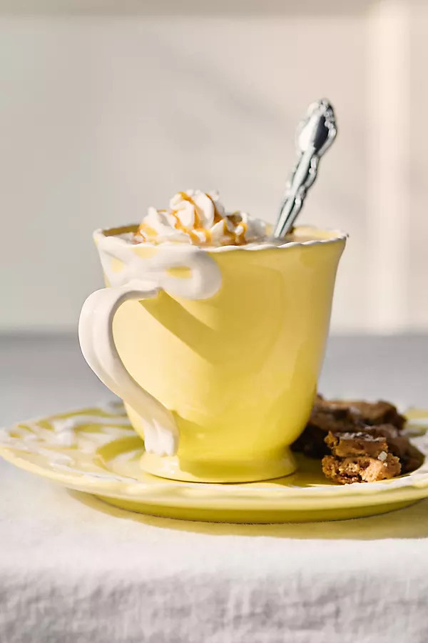 Benedita Bow Stoneware Mug | Anthropologie (US)